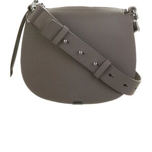 All Saints Gray Crossbody Bag with Adjustable Strap and Silver Hardware